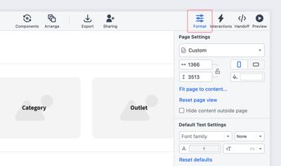 Open the Format Panel by clicking on the Format Tab