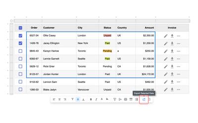 Gesamte Tabelle exportieren
