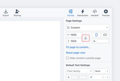 Lock aspect ratio button