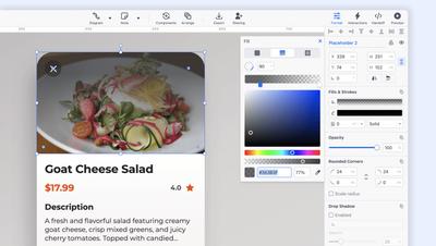 Create a gradient in Moqups by using the gradient popover