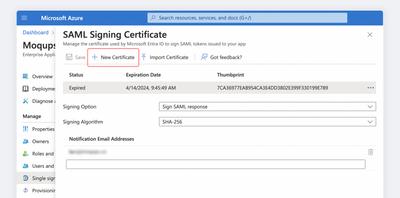 Click new certificate