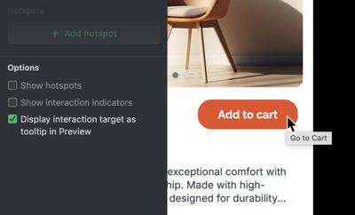 Interaction tooltip in Preview Mode