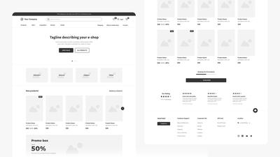 E-Commerce Shop Wireframe Template