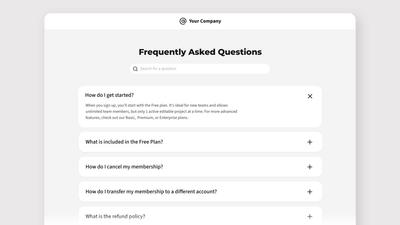 FAQ Page Wireframe Template