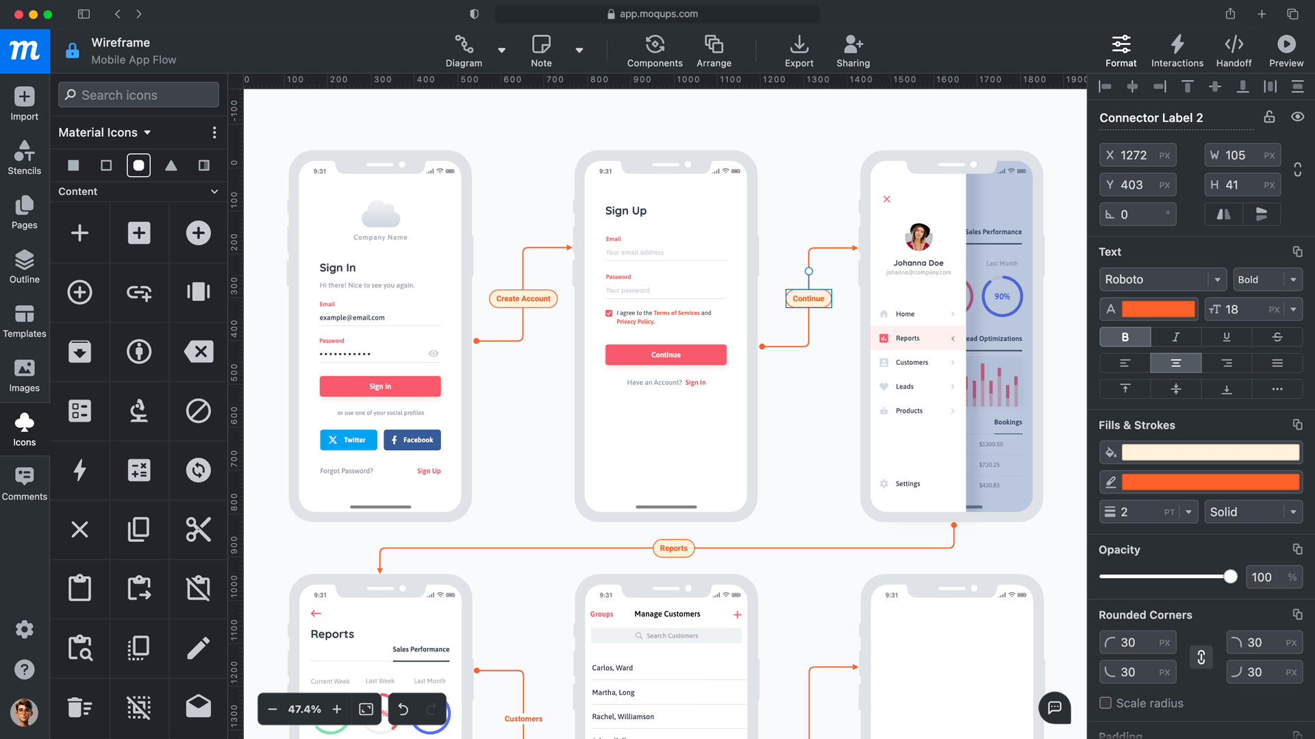 diagram and flowchart template for mobile